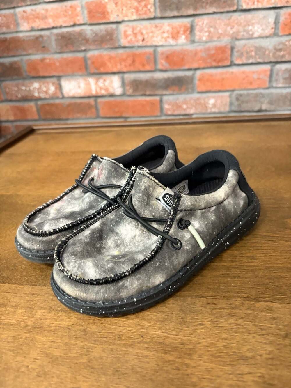 Hey Dude Wally Toddler Galaxy Black Multi Glow Slip On Shoes